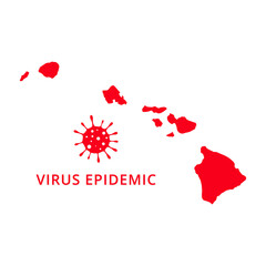 Hawaii state Virus Epidemic USA, United States of America map illustration, vector isolated on white background