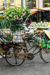 Fototapeta na wymiar typical Vietnamese food and regional healthy dishes with fresh vegetables