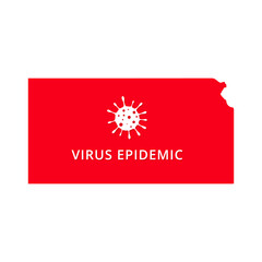 Kansas state Virus Epidemic USA, United States of America map illustration, vector isolated on white background