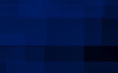 Dark blue background. Blue backdrop with transparent suares. 3D illustration