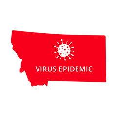 Montana state Virus Epidemic USA, United States of America map illustration, vector isolated on white background