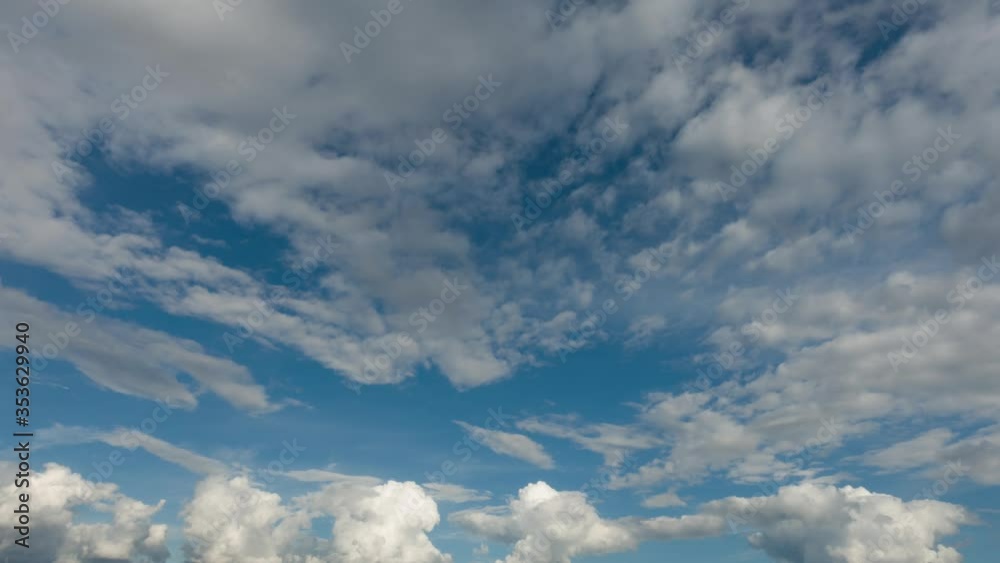 Wall mural qualitative time lapse, motion of beautiful clouds in sky. no flicker, no birds.