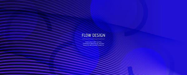 Deep Futuristic Background. Flow Shapes Banner. 