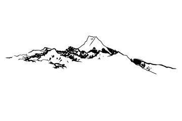 富士山・北斎・模写・線画