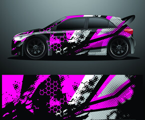 Rally car decal graphic wrap vector, abstract background