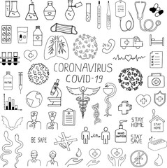 Coronavirus (covid-19) collage vector artwork