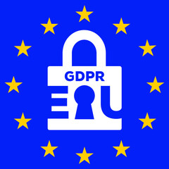 GDPR regulation sign. General data protection regulation vector illustration of European Union.