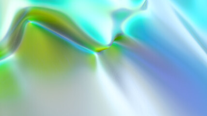 Abstract liquid lava. Trendy Aqua menthe neon waves background. Beautiful 3d render for card, banner, poster, wallpaper, web, print