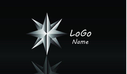 Star Logo Design Template with 3d Shape