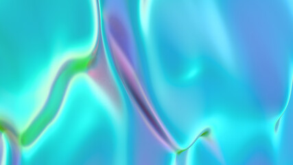 Obraz premium Abstract liquid lava. Trendy Aqua menthe neon waves background. Beautiful 3d render for card, banner, poster, wallpaper, web, print