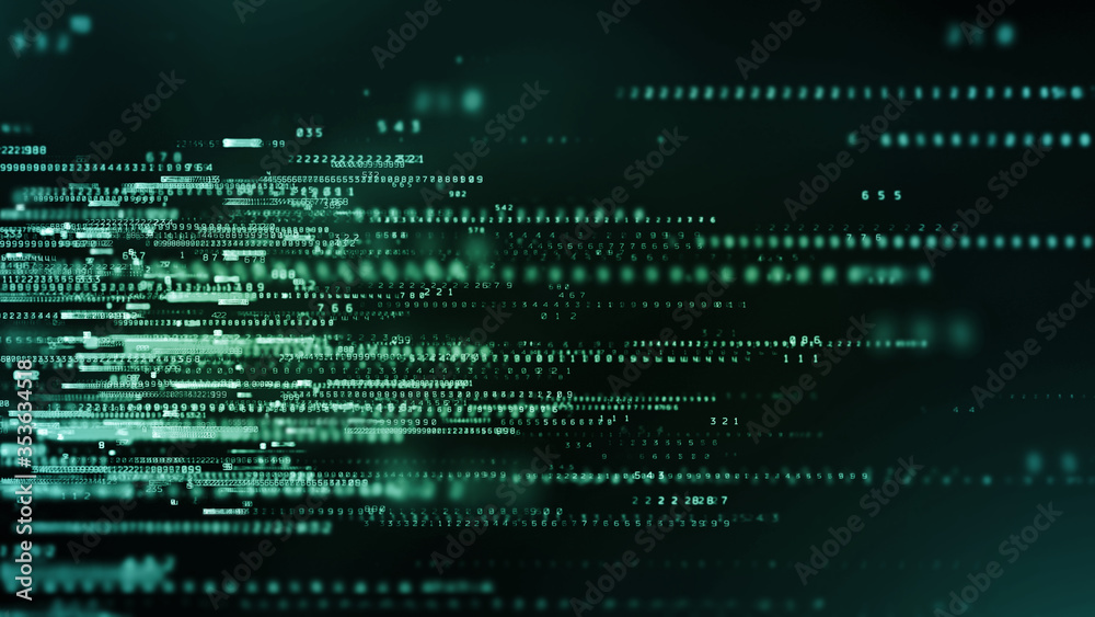 Aufkleber abstract technology background. binary data and streaming code. concept illustration