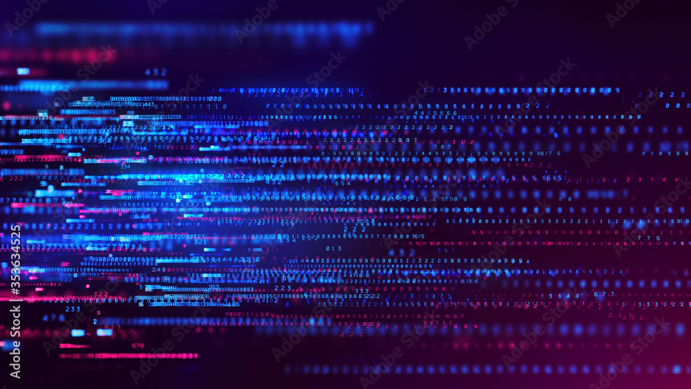 Poster abstract technology background. binary data and streaming code. concept illustration
