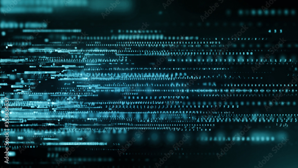 Poster abstract technology background. binary data and streaming code. concept illustration