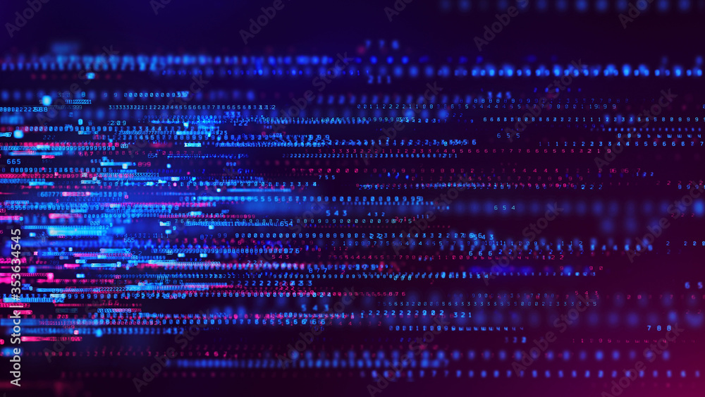Poster abstract technology background. binary data and streaming code. concept illustration