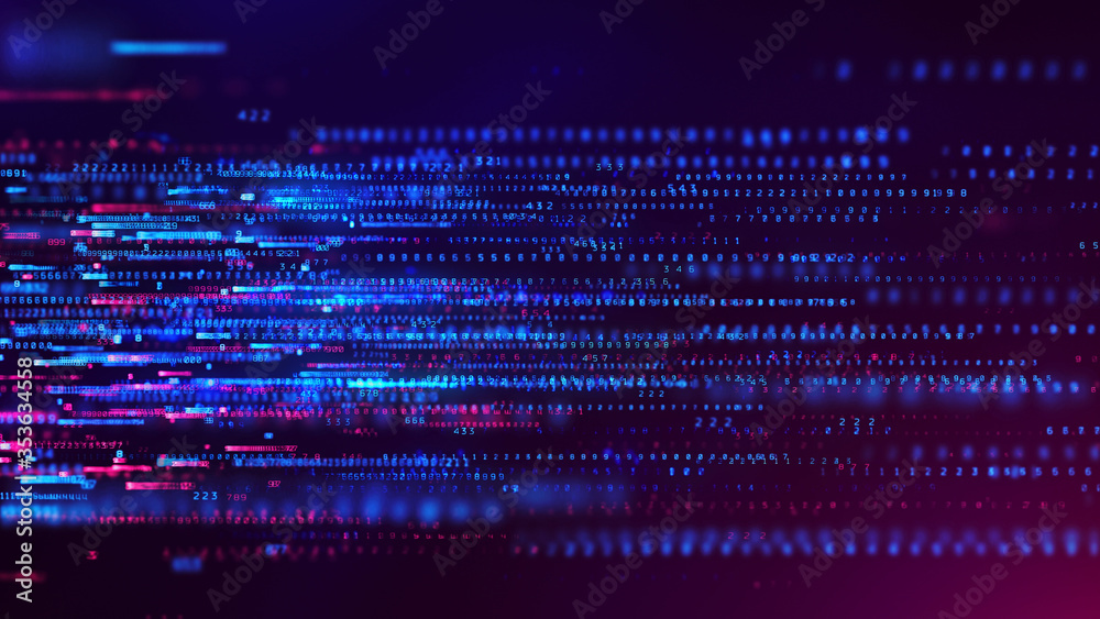 Poster abstract technology background. binary data and streaming code. concept illustration