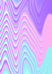Abstract bright wavy holographic background for trendy design