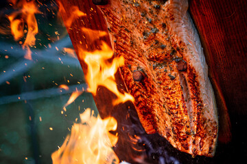 flame-grilled salmon