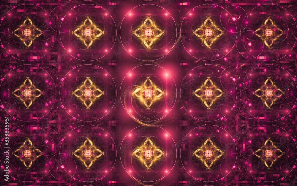 Fototapete digital generated image in the form of abstract geometric shapes of various shades and colors for us