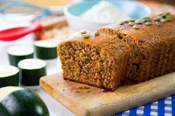 Zucchini bread home made backed