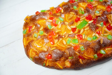 Coca Sant Juan traditional catalan dessert.
