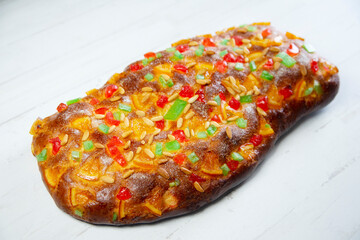 Coca Sant Juan traditional catalan dessert.