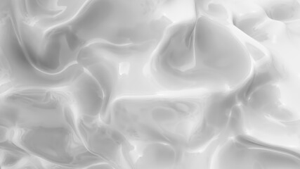 White smooth glossy abstract elegant liquid background. White lava, cream, latex, lacquer, varnish wave.