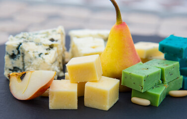 Various types of cheese