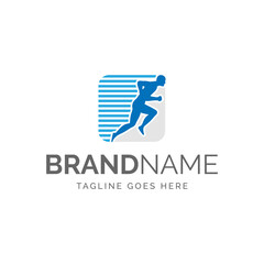 logo of running man in square