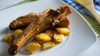 Pork ribs with potatoes spanish recipe