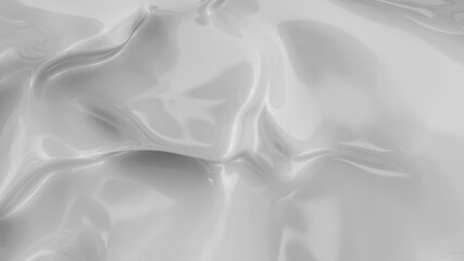 White smooth glossy abstract elegant liquid background. White lava, cream, latex, lacquer, varnish wave.