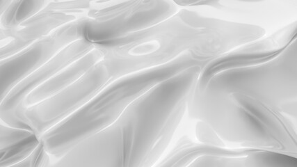 Obraz premium White smooth glossy abstract elegant liquid background. White lava, cream, latex, lacquer, varnish wave.