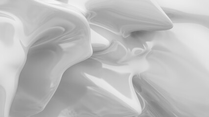 White smooth glossy abstract elegant liquid background. White lava, cream, latex, lacquer, varnish wave.