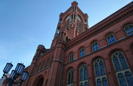 Red town hall in Berlin city in Germany