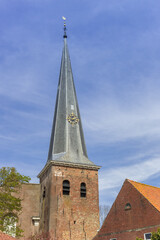 Tower of the historic church of Holwerd, Netherlands