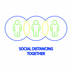 Social Distance Together With three people standing on each other.