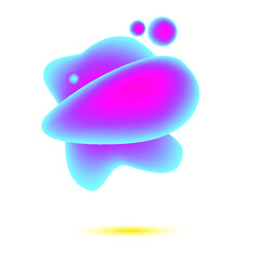 Abstract fluid vector shape illustration with glowing vibrant neon colors