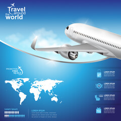 Airline Vector Concept Travel around the World