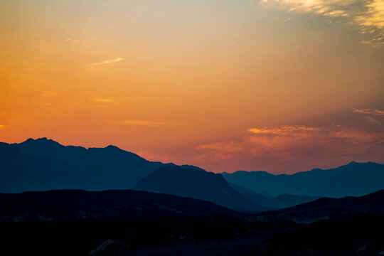 Death Valley , Tramonto arancione  