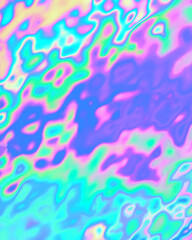 Holographic pastel neon aqua menthe cyan color surface with iridescent abstract effect.