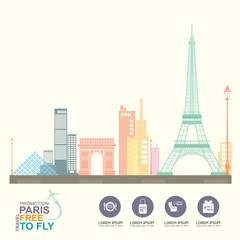 Fototapeta premium Airline Vector Concept Promotion Travel around the World