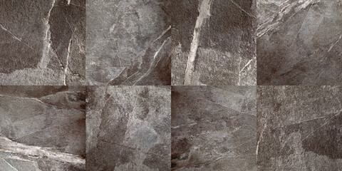 black stone brick wall background, rock Block texture