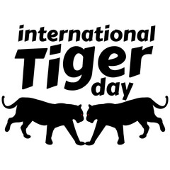 International Tiger day. Template for your design,  vector illustration.