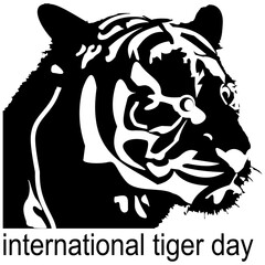 International Tiger day. Template for your design,  vector illustration.