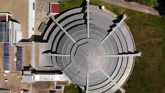 Municipal pool building from above