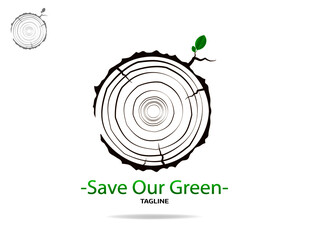 Save our green logo concept.Flat vector Illustration.Can be used for your work.