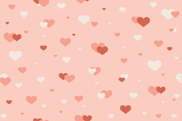 Seamless pattern in cream pastel colors with hearts. Delicate holiday background for a festive mood. Endless backdrop. Romance and love. Valentine's day. February 14 Vector illustration