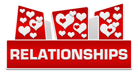 Relationships Red Hearts Rounded Squares On Top 
