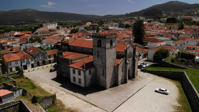 Flying around the century old church in town