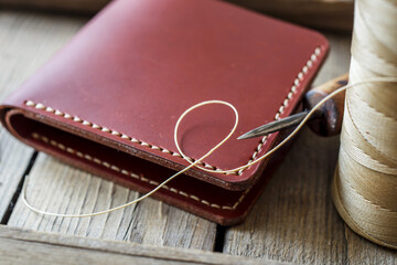 leather wallet with money