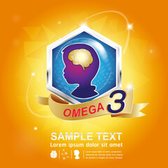 Omega Nutrition and Vitamin - Concept Logo Products for Kids. © Space-Vector